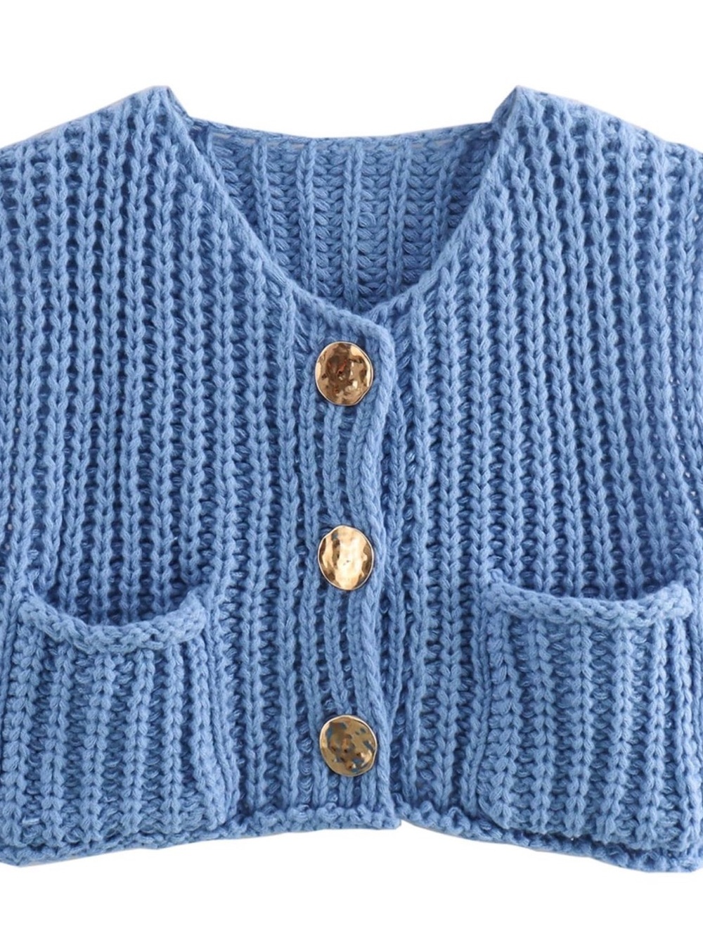 Light Blue Cropped Knit Vest